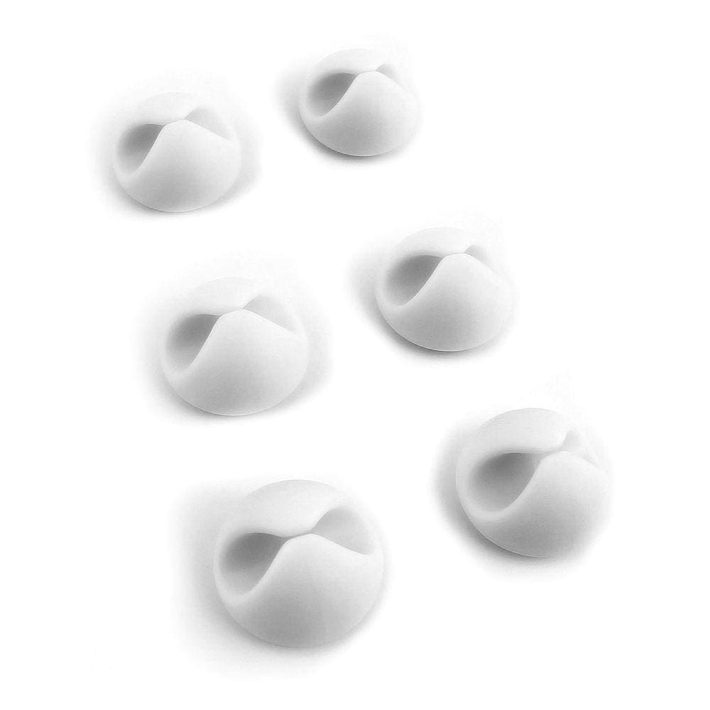 Organizador De Cabos Adesivo Fácil Aplicação - 6 Unidades Branco