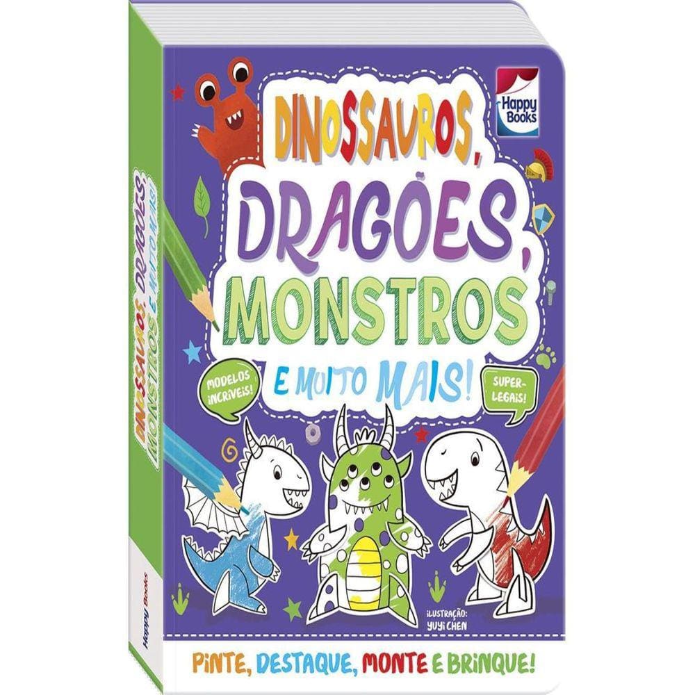 Colorir E Montar - Dinossauros, Dragoes, Monstros E Muito Mais!
