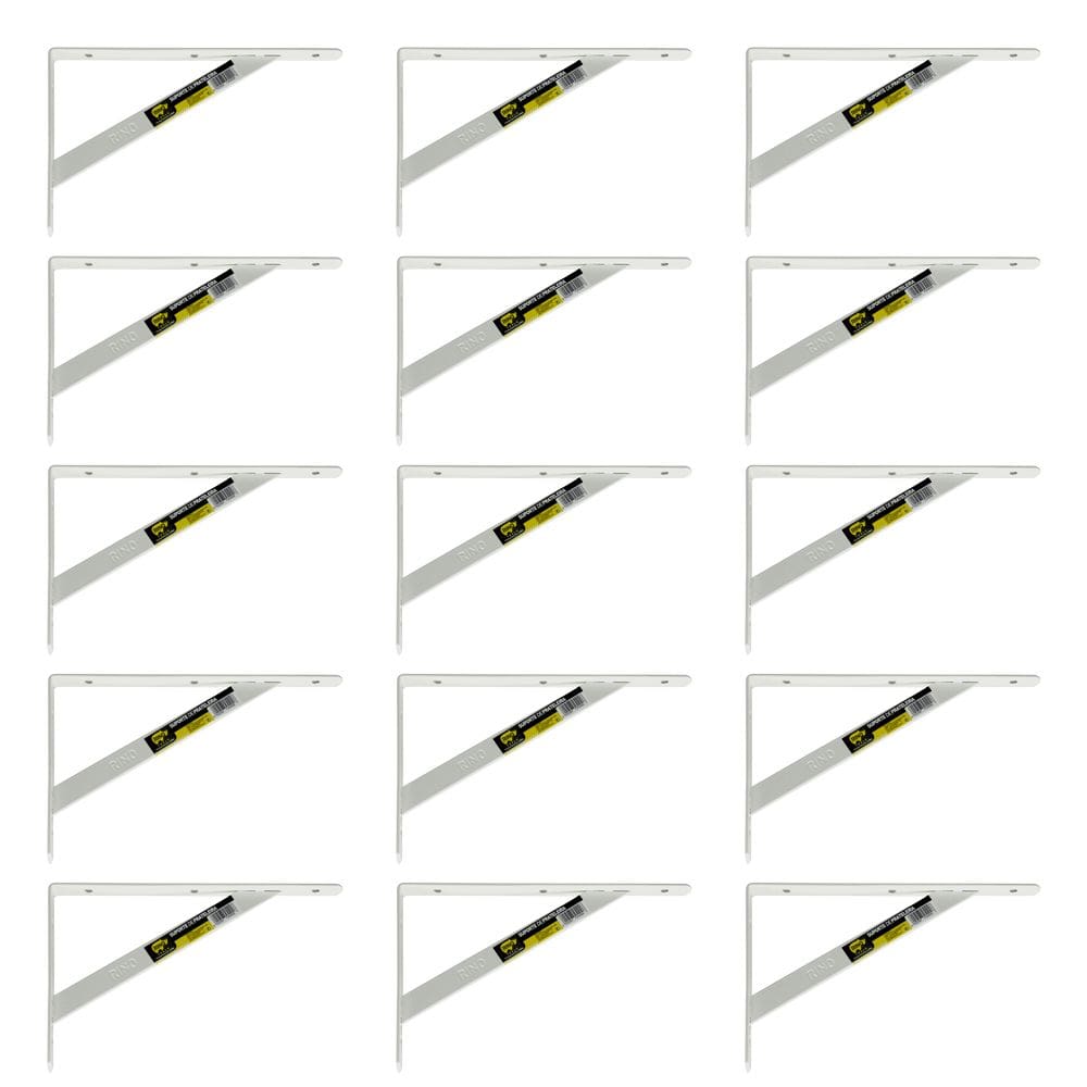 Kit 15 Suportes Prateleira, Mão Francesa, Cantoneira 50cm Branca Rino