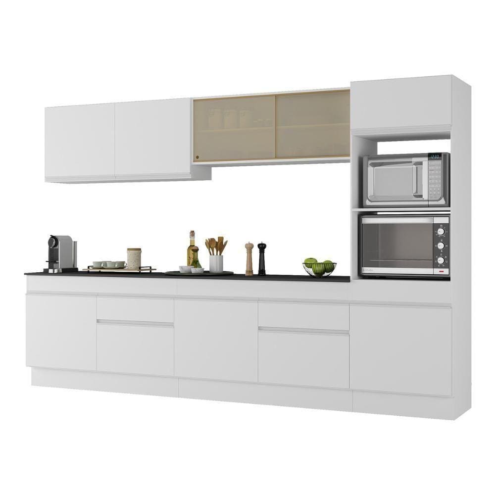 Armário De Cozinha Completa 5 Peças Com Rodapé Mp2175 Made Multimóveis Branco Branco