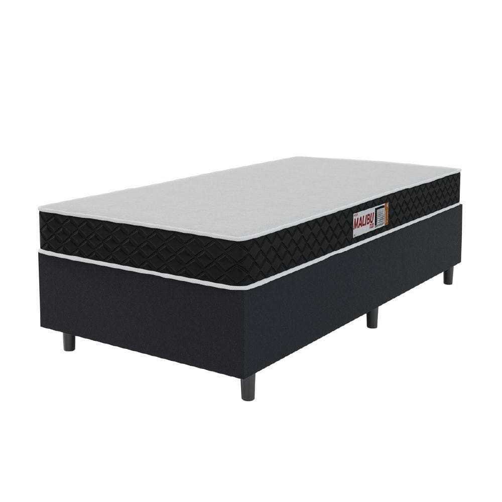Cama Box Colchão Solteiro Espuma D20 Malibu 88x188x50cm Preto / Branco Hellen Preto