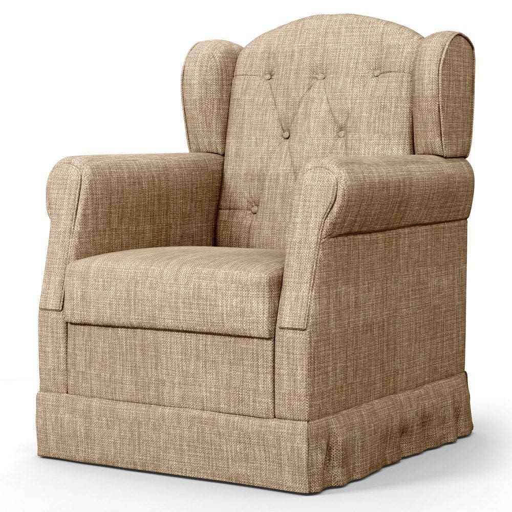 Poltrona de Amamentação Fixa Letícia Linho Bege Escuro - Phoenix