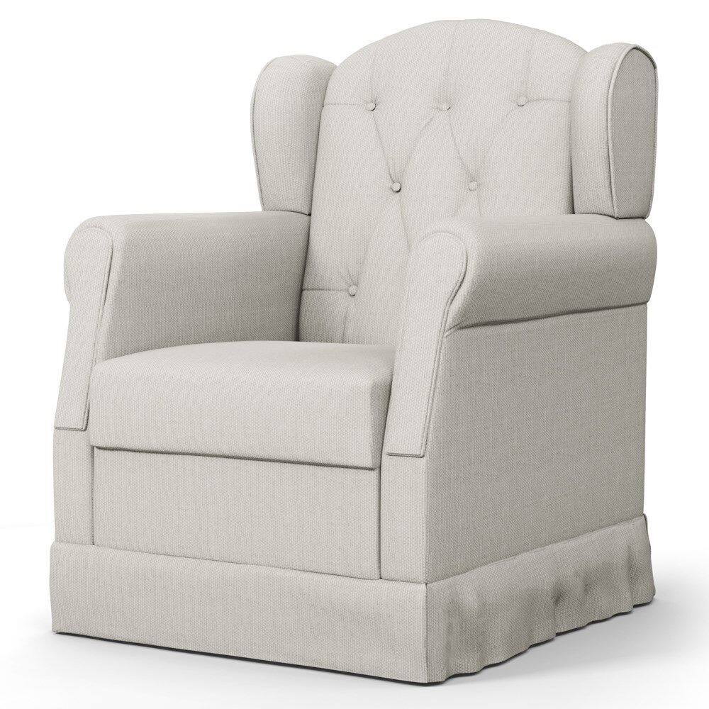 Poltrona de Amamentação Fixa Letícia Linho Off White - Phoenix