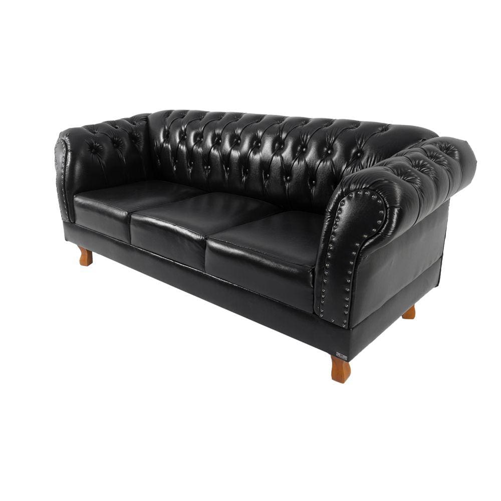 2 Sofás Chesterfield Capitone Duque Corano Preto 2,30