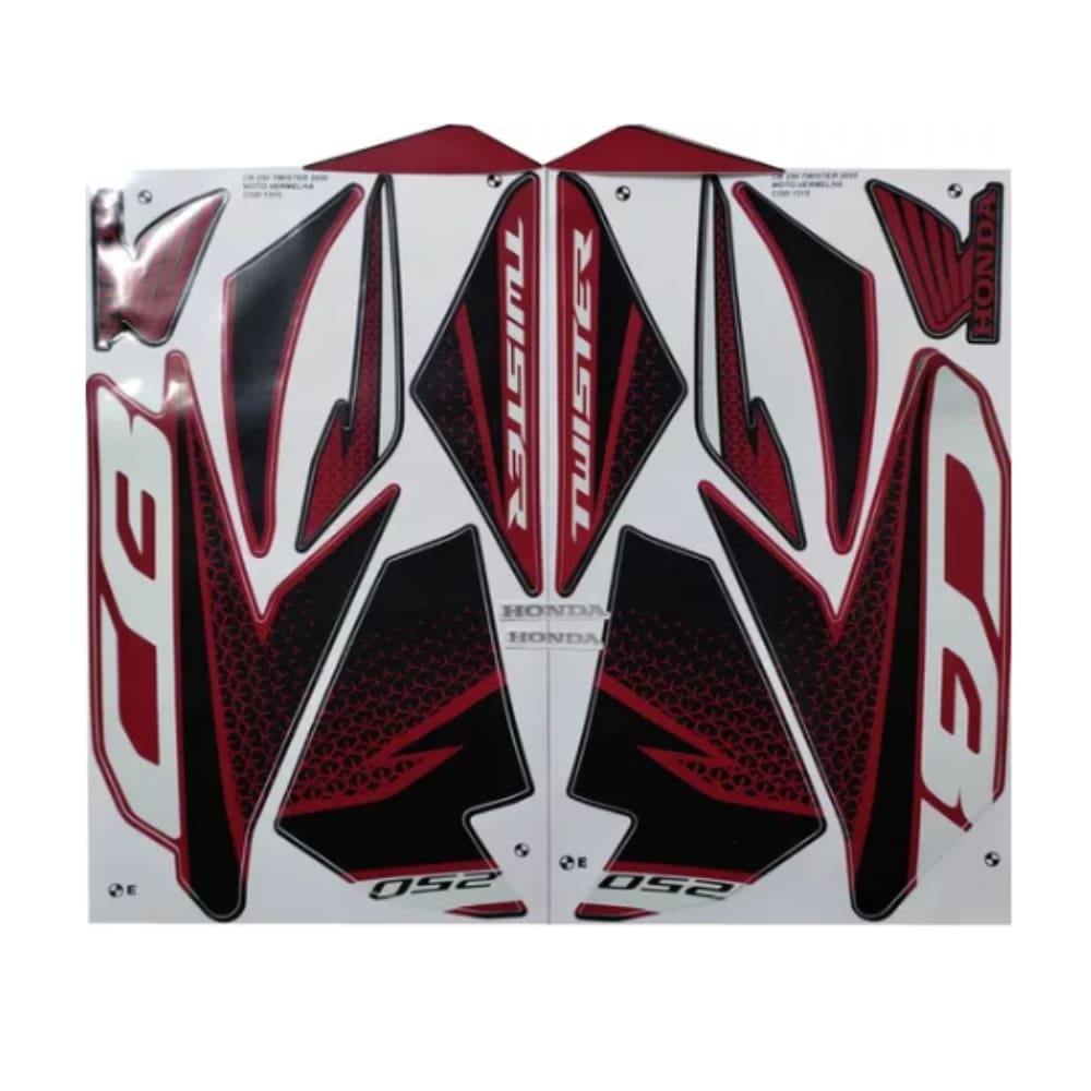 Kit Jogo De Adesivos Cb 250f Twister Vermelho 2020 - 1315