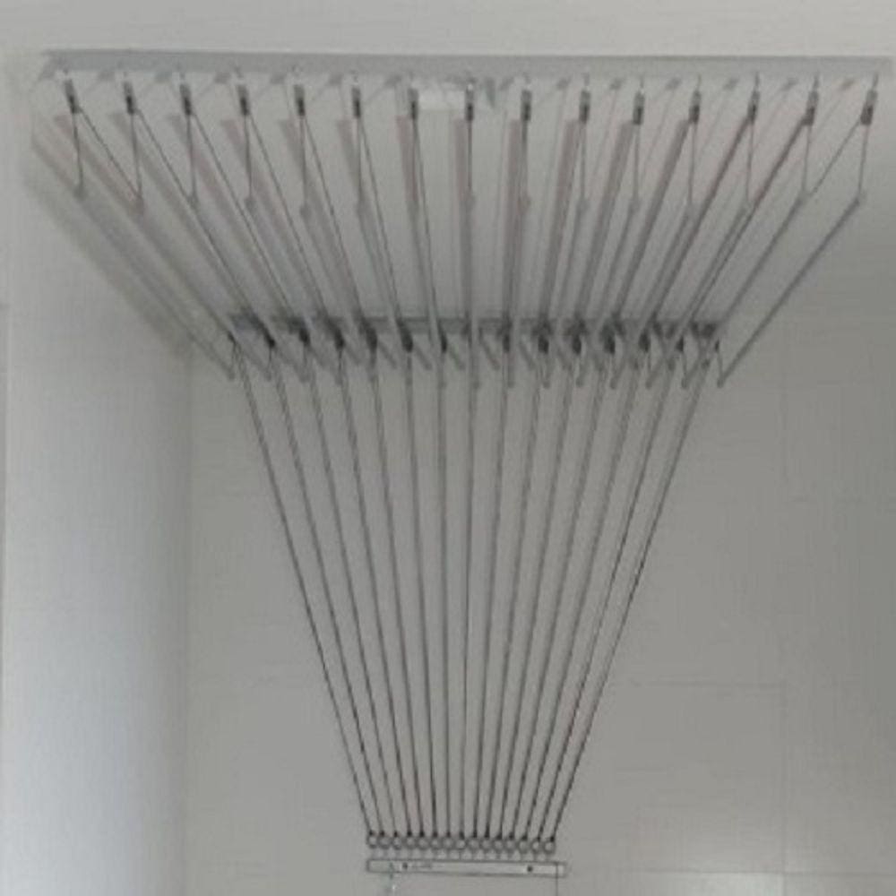 VARAL de teto Homellinea 15 varas 1/2\" x 1,20 m Alumínio Natural
