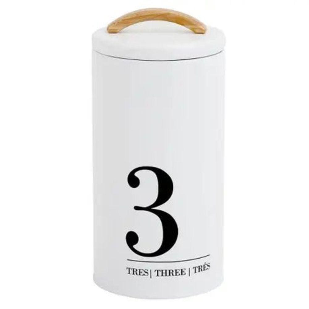 Lata Porta Condimentos Metalla N3 Branco 1,7 Litros