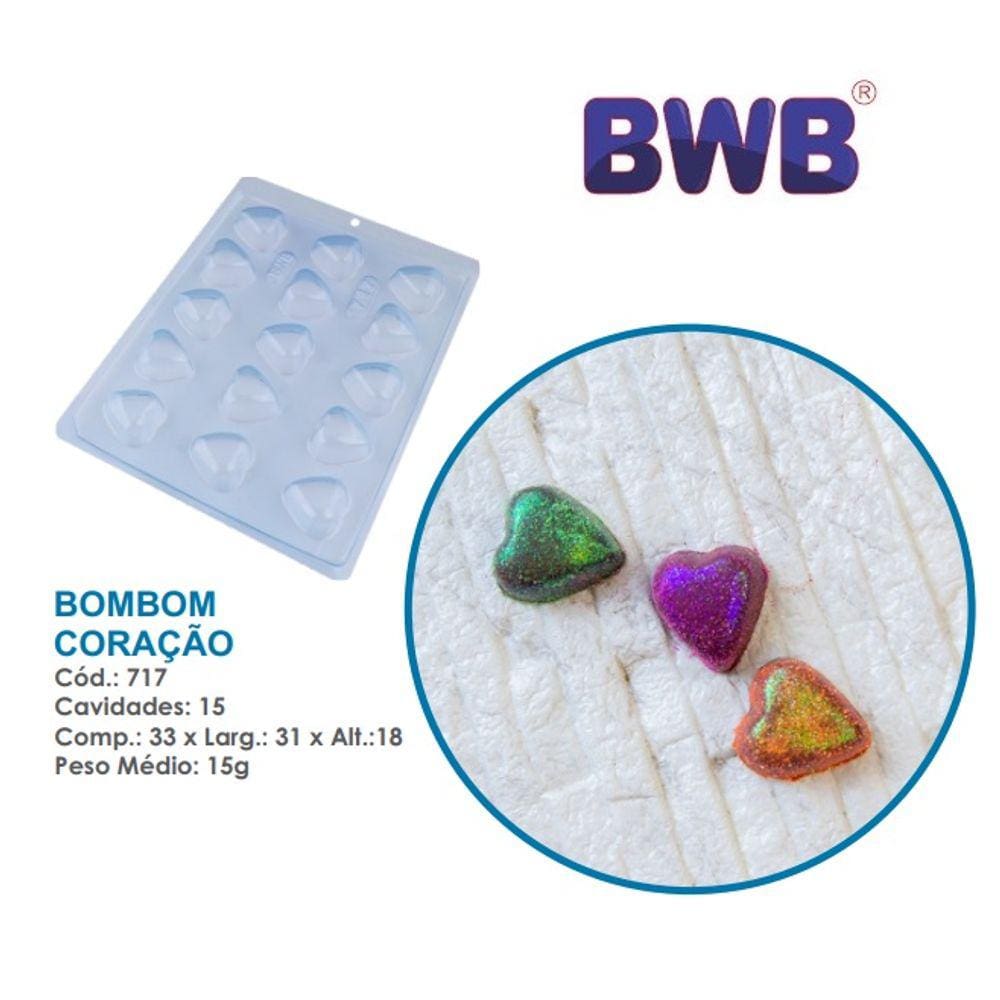 Forma de coração bombom pascoa liso 15g bwb simples 717 Tradicional Chocolate