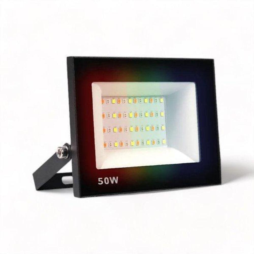 Refletor Led Smd 50W Rgb Com Controle