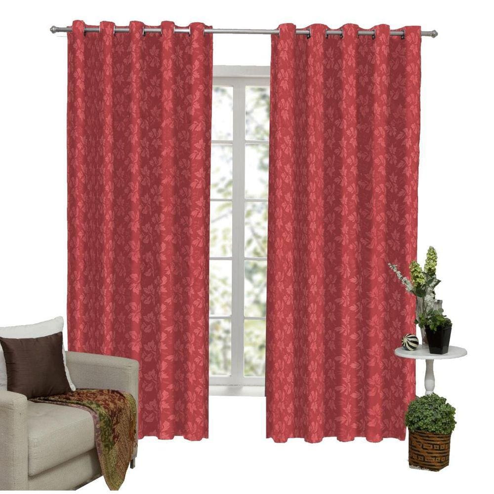 Cortina Tecido Jacquard Semi Blackout 4M X 2,60M - Vermelho