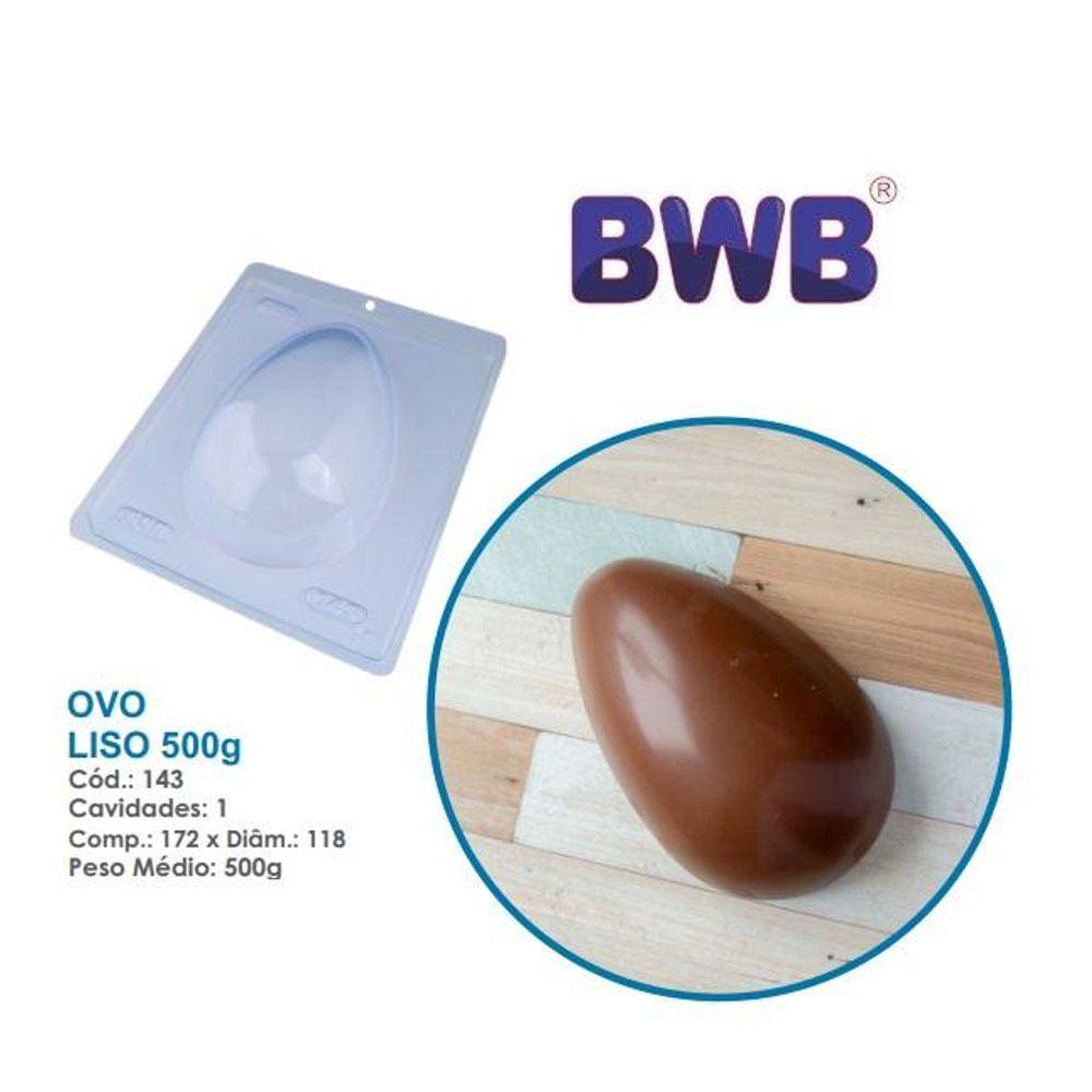 Forma ovo de pascoa 500g liso simples Chocolate bwb 143