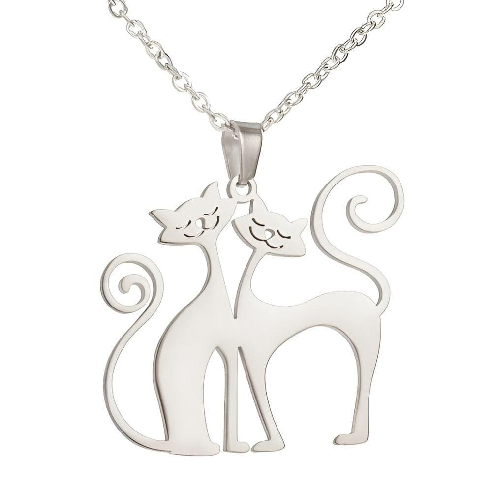 Colar Corrente Feminina Casal Gato Judith In Love