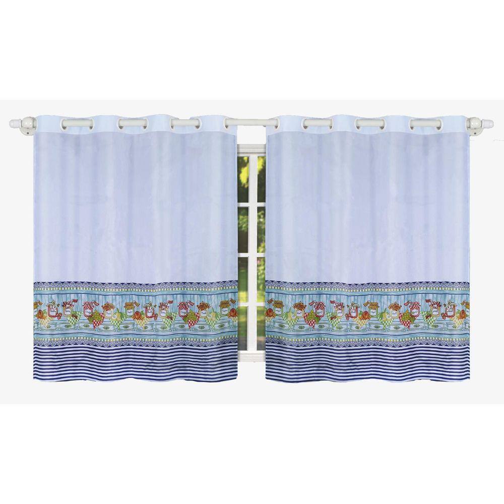 Cortina Para Cozinha Tergal Estampada 3M X 1,20M - Branco 9