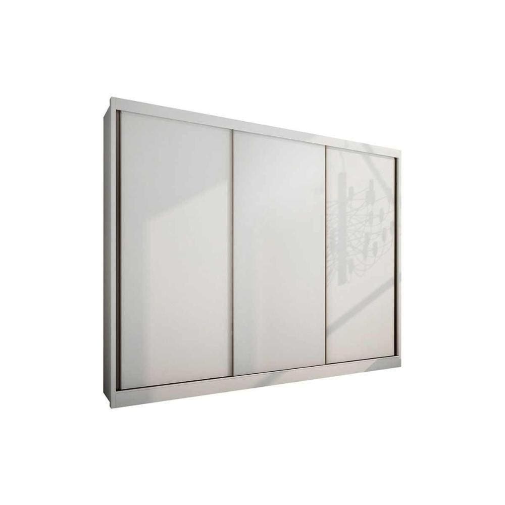 Guarda Roupa Casal 3 Portas De Correr E 6 Gavetas Natus Branco - Novo Horizonte