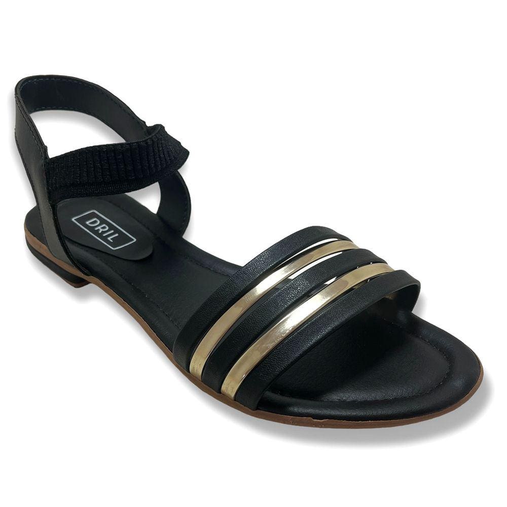 Sandalia Rasteira Feminina Calce Fácil com Elástico