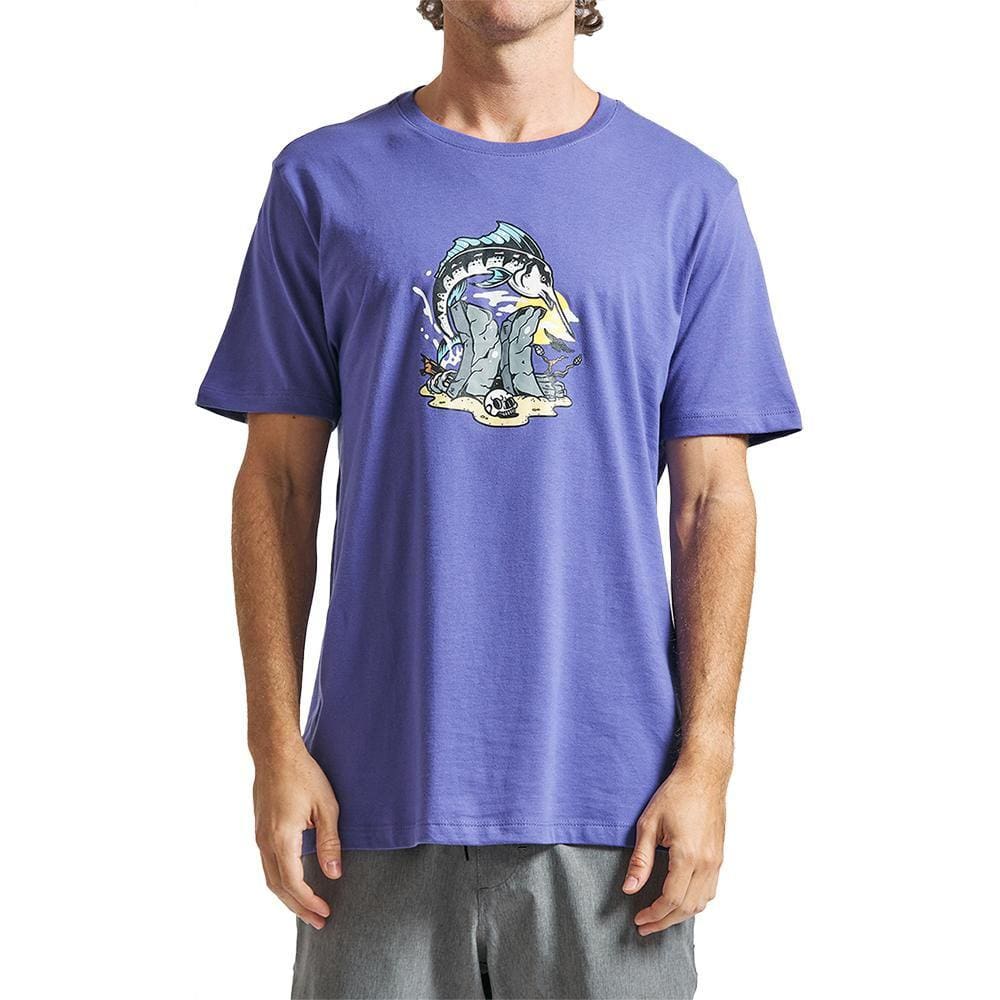 Camiseta Hurley Bedrock SM24 Masculina Roxo