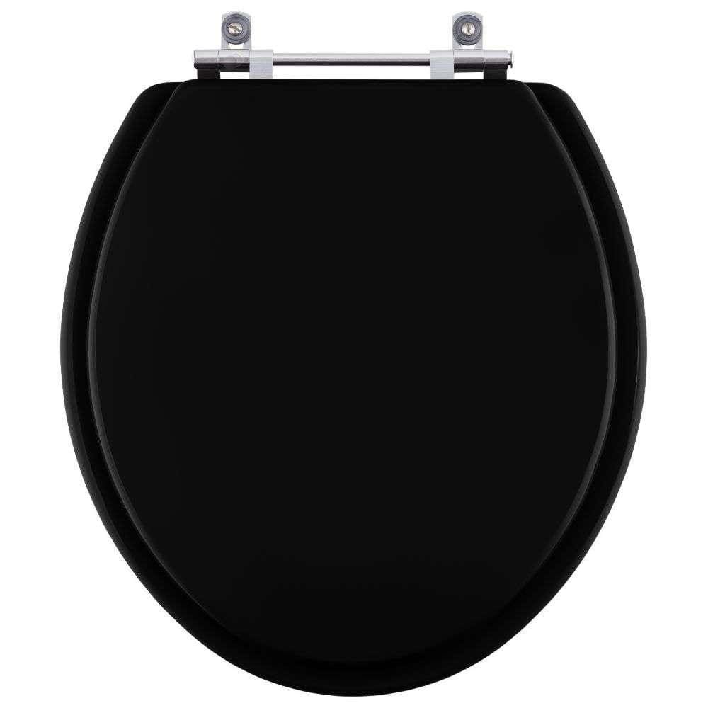 Assento Sanitário MDF Laqueado Dalia Preto para vaso Fiori