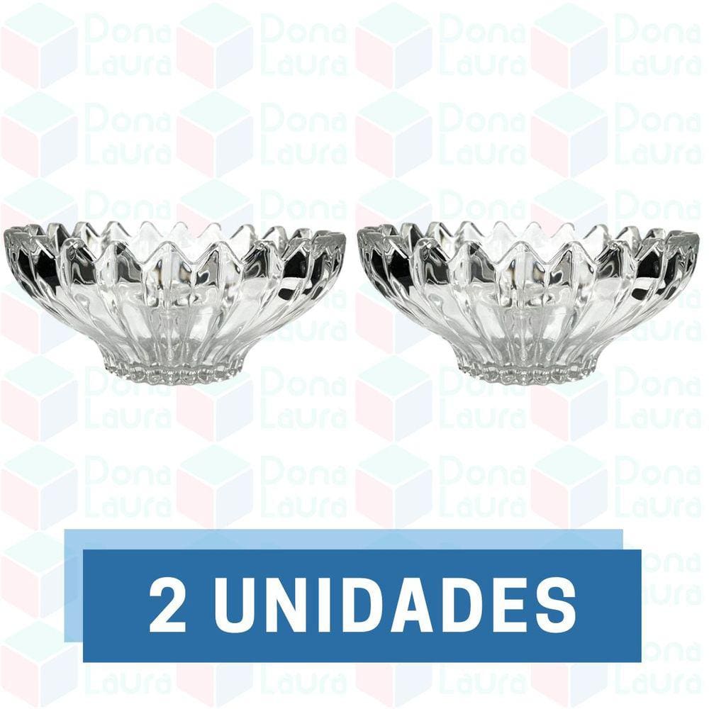 2 Vasilha de Vidro Resistente Desenhado p/ Petisco Sobremesa