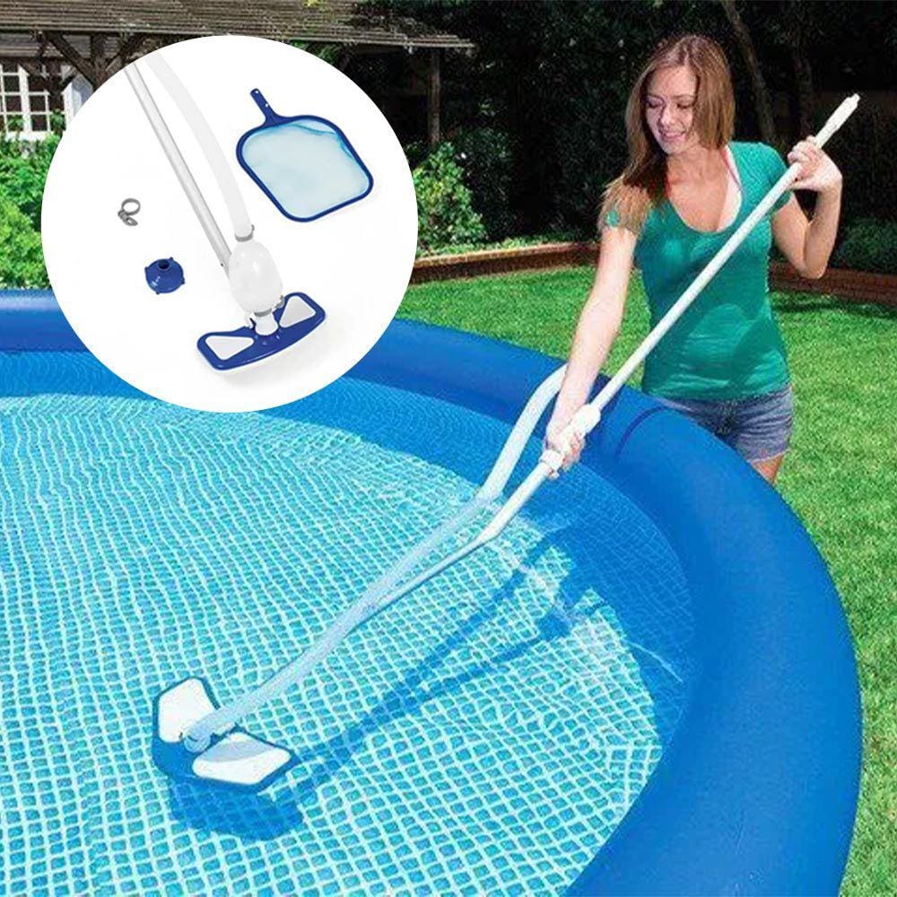 Kit Limpeza para Piscina Cabo 279 Cm Aspirador Mangueira Rede