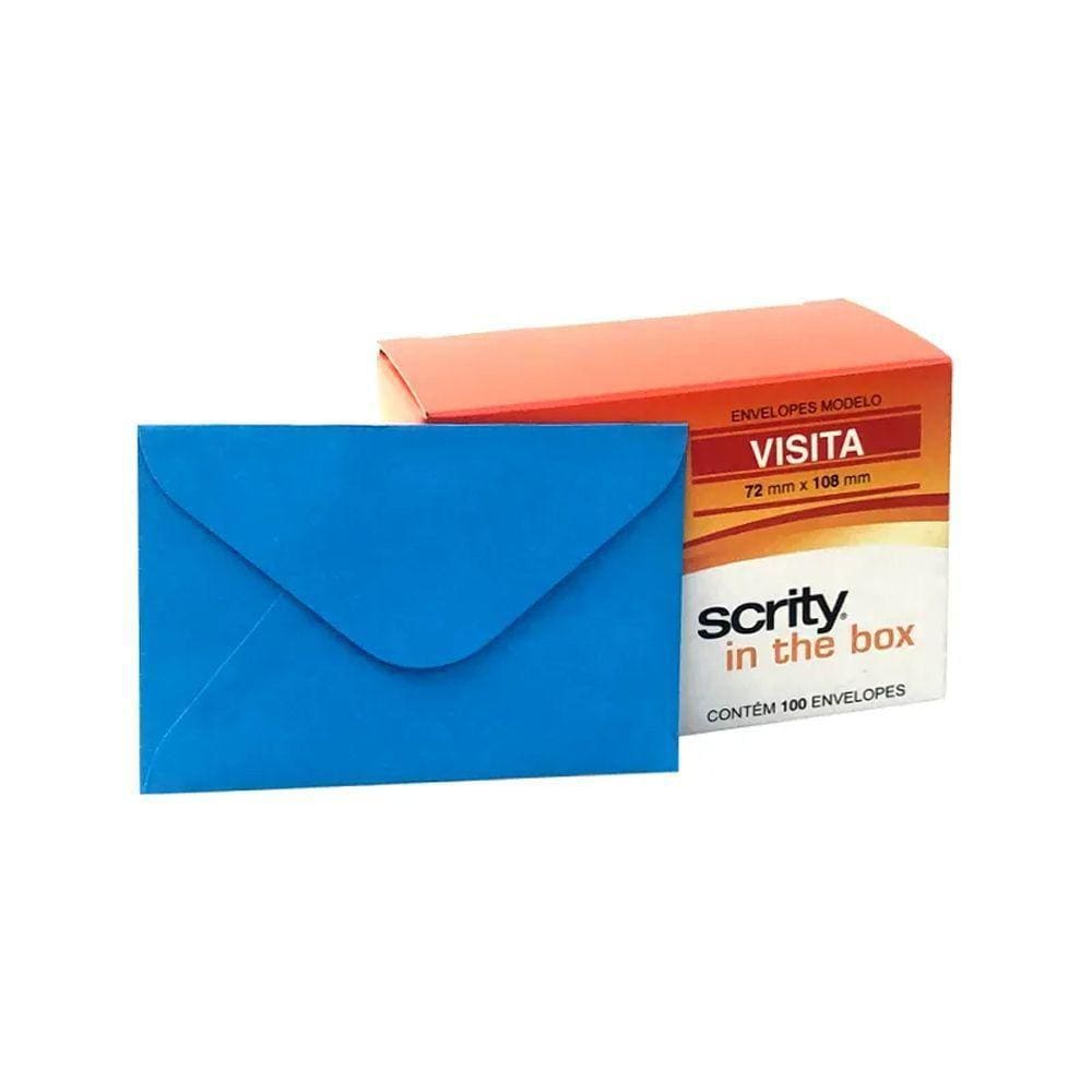 Envelope Visita 72X108 Azul Royal 80G - Scrity