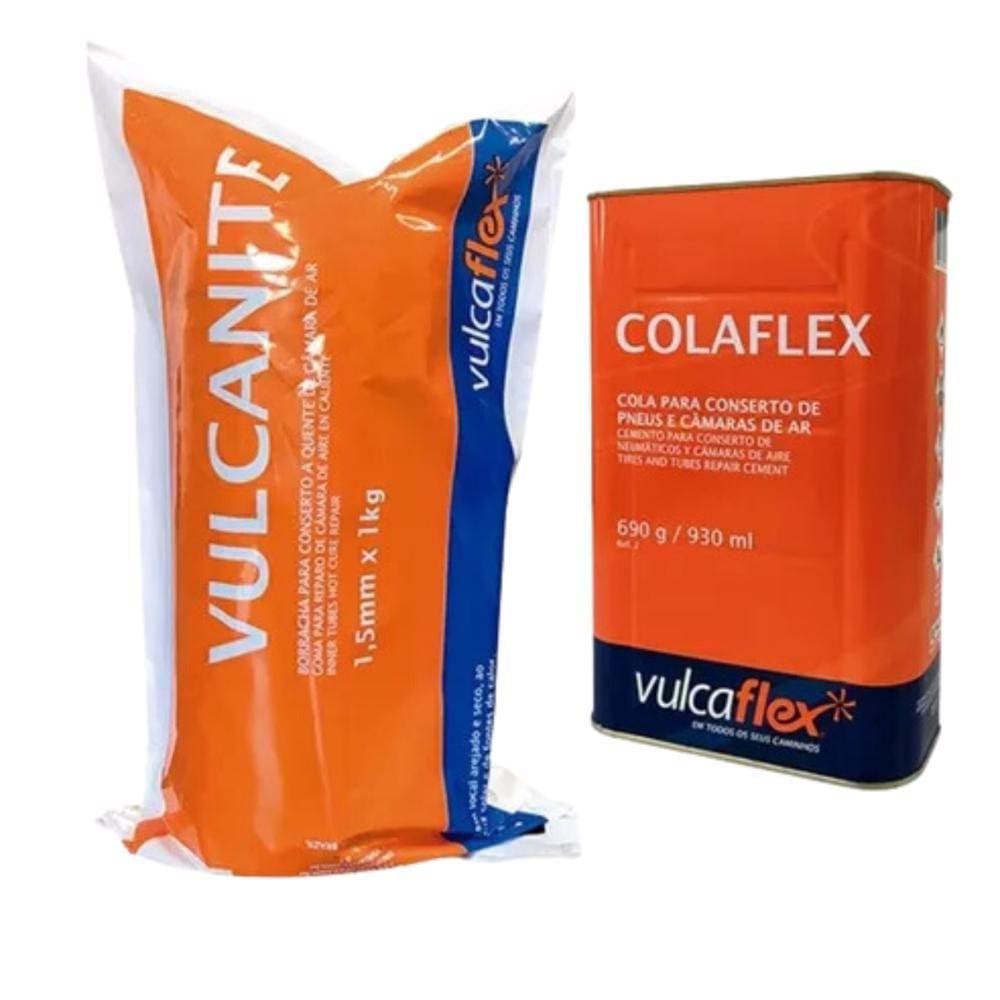 Kit Remendo Quente Vulcanite + Cola Preta - Kit Vulcaflex