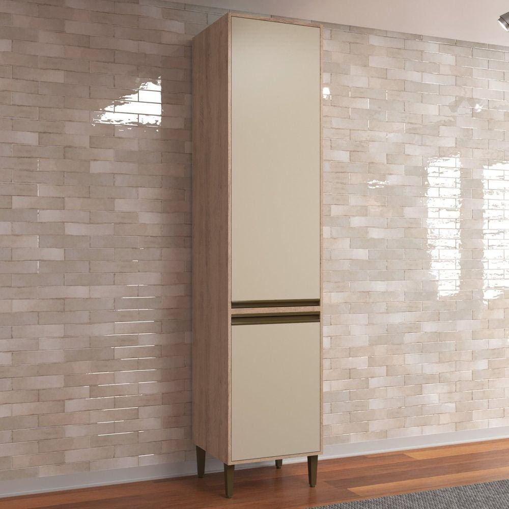 Paneleiro 2 Portas 100% MDF New Atena Salmão/Nude