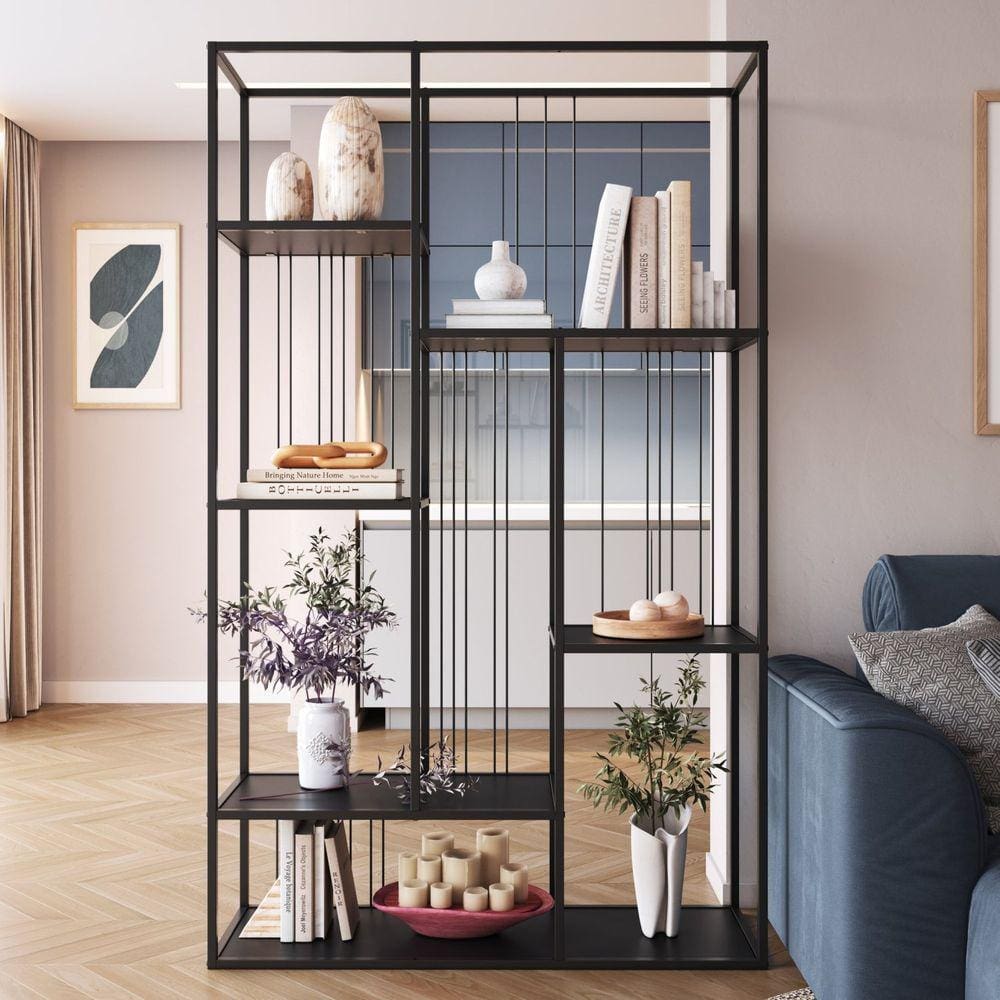 Estante Biblioteca Decorativa com 5 Prateleiras Málaga Preto