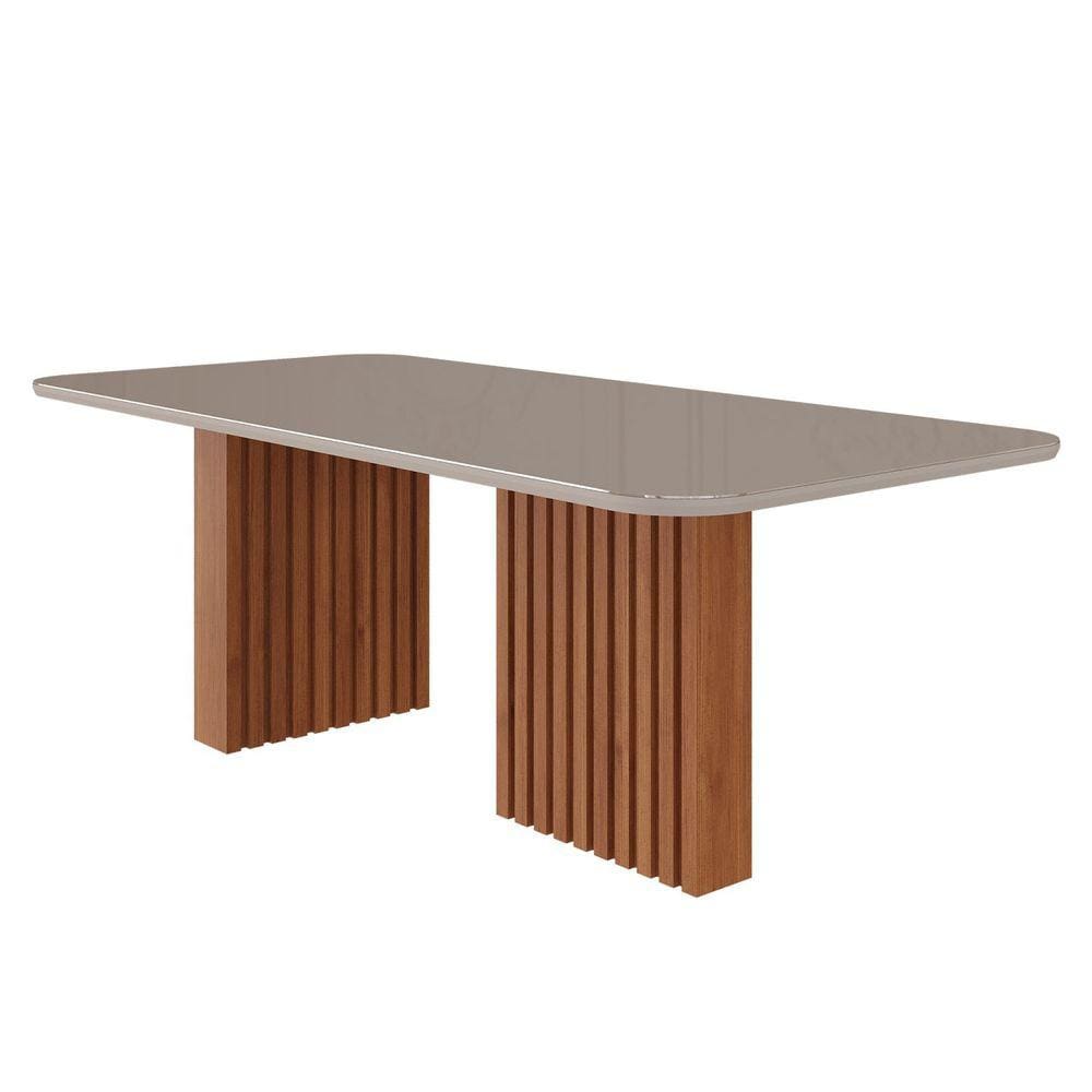 Mesa para Sala de Jantar 210cm Retangular Ester Cinamomo/Off White