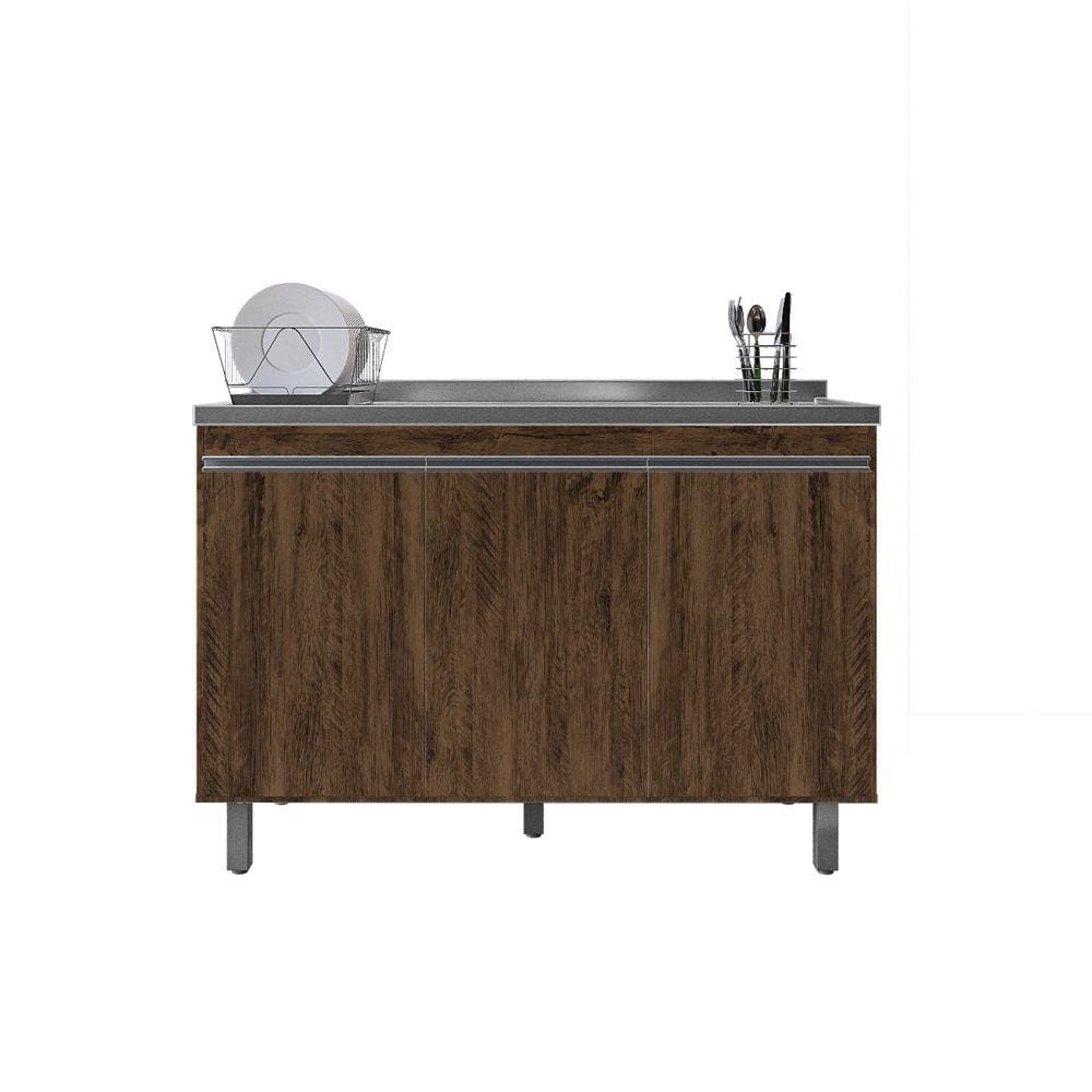 Balcão de Cozinha Malu 120cm Chocolate S/Tampo - Nathan