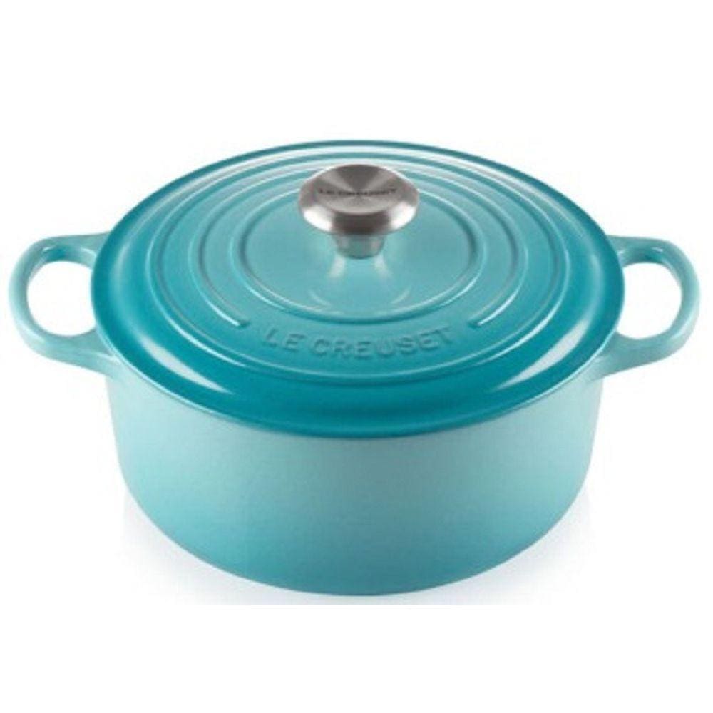 Panela Redonda 24 cm Signature Azul Caribe- Le Creuset
