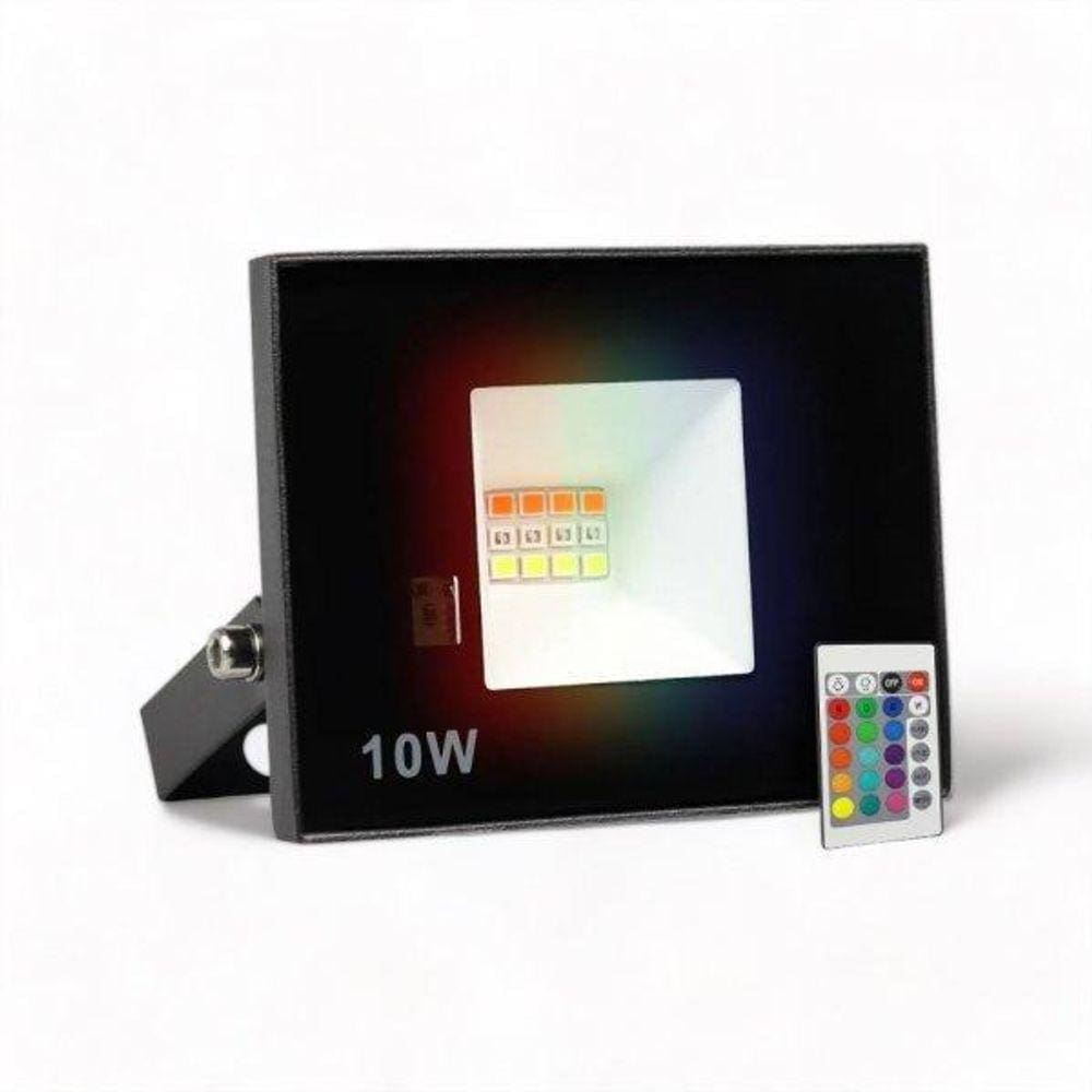 Refletor Led Smd 10W Rgb Com Controle