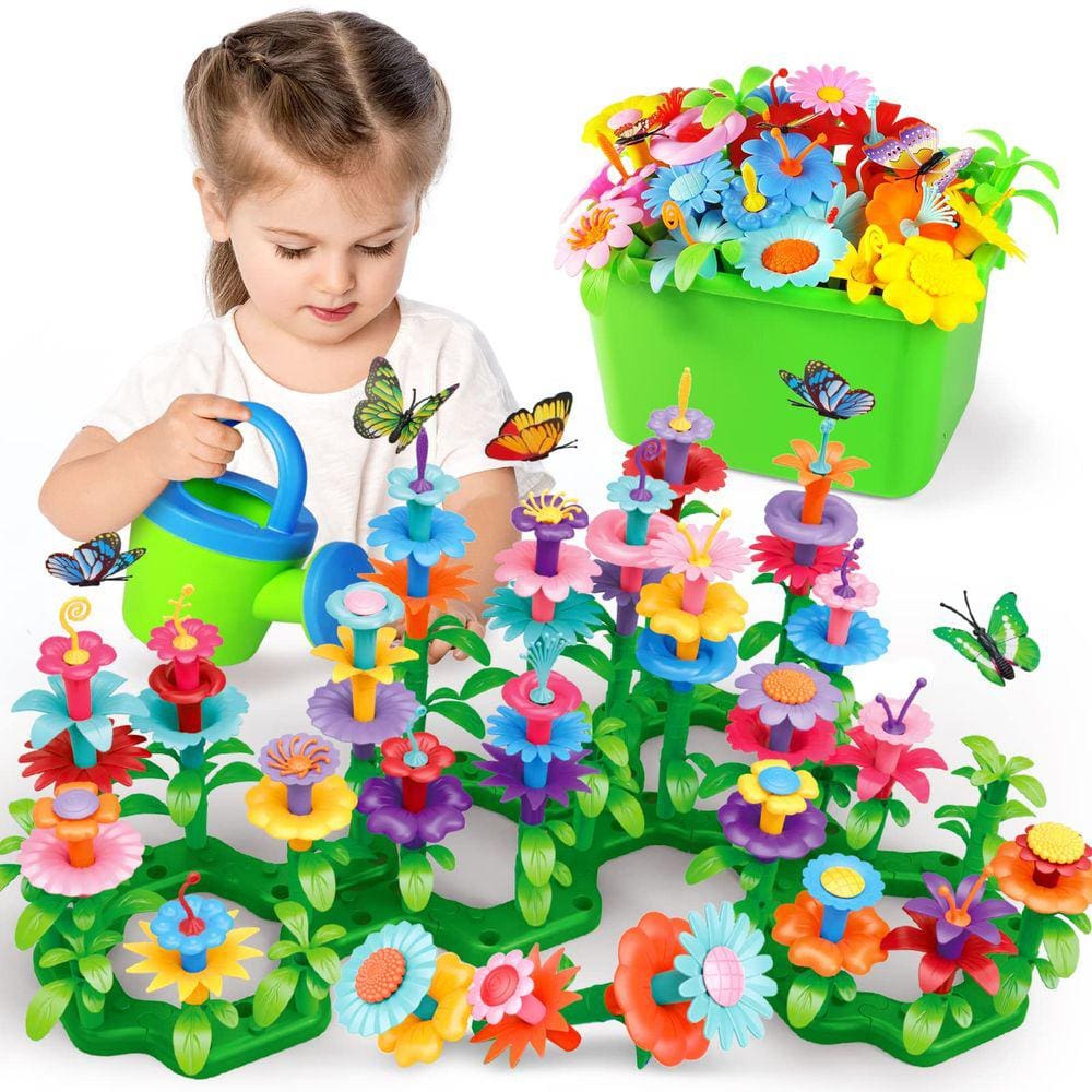 Conjunto de construção de jardim de flores BainGesk Toys 148 unidades para meninas 2-