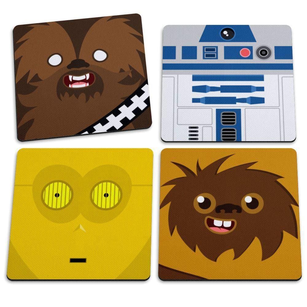 Jogo De Porta Copos Geek Side Faces - 4 Peças