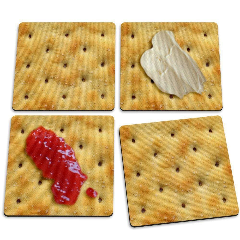 Jogo De Porta Copos Bolacha Cracker - 4 Peças