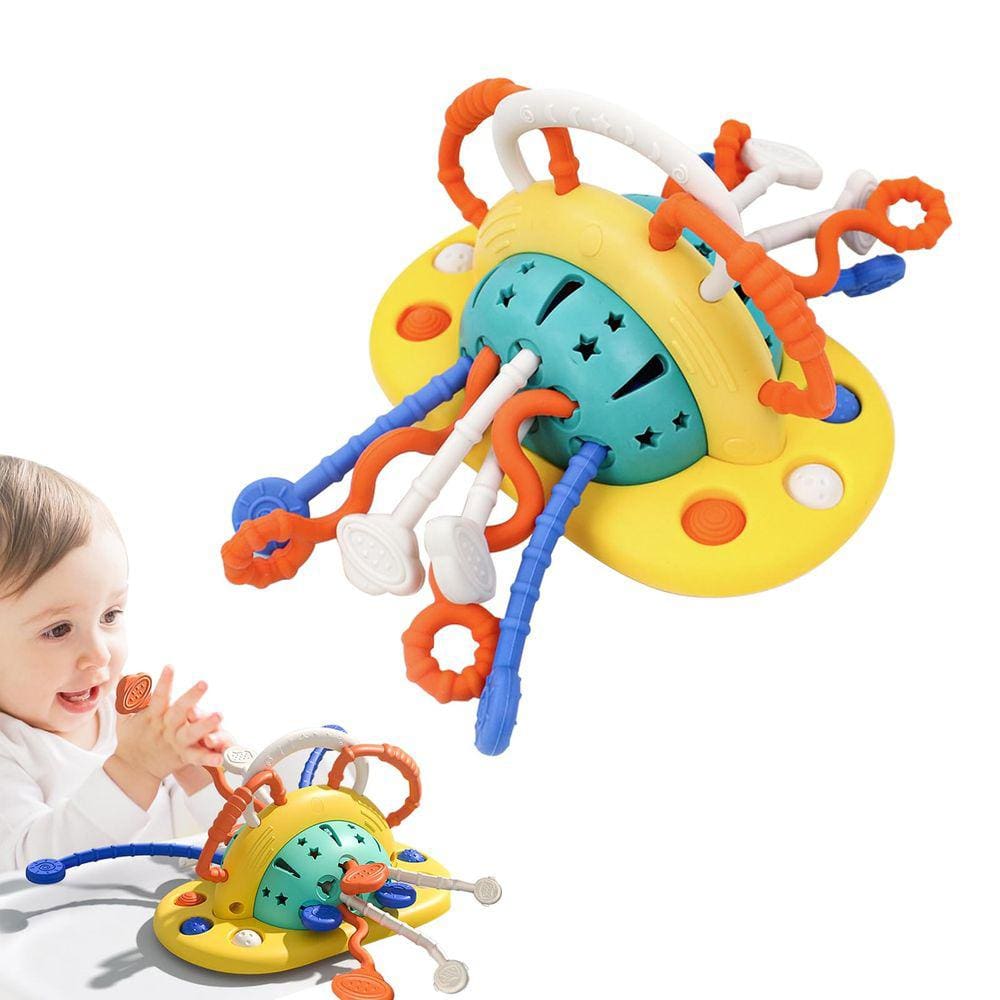 Brinquedo de ventosa Brinquedos de bebê de penas quentes para cadeira alta