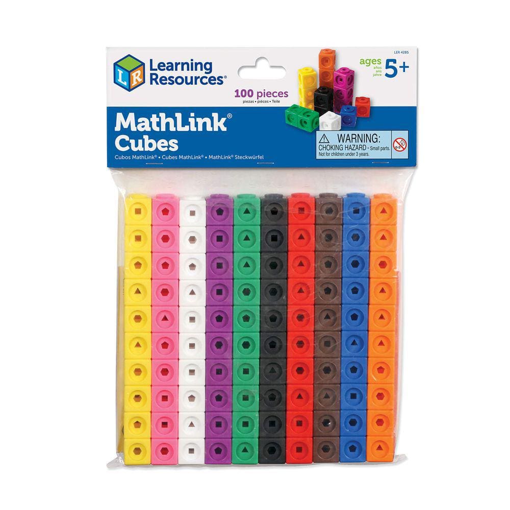 Conjunto de 100 recursos de aprendizagem do MathLink Cubes, para maiores de 5 anos