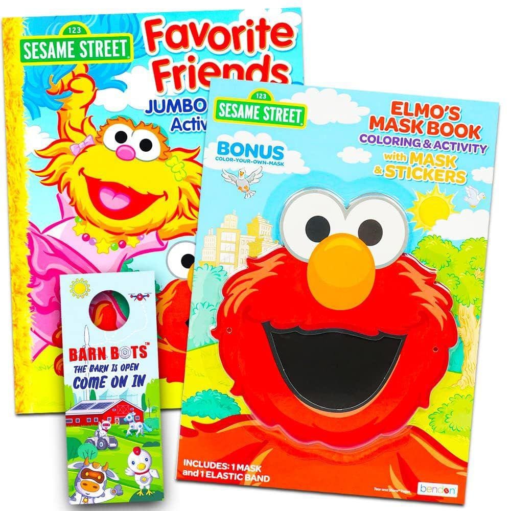 Conjunto de livros para colorir Vila Sésamo (2 livros - Elmo e Cookie)