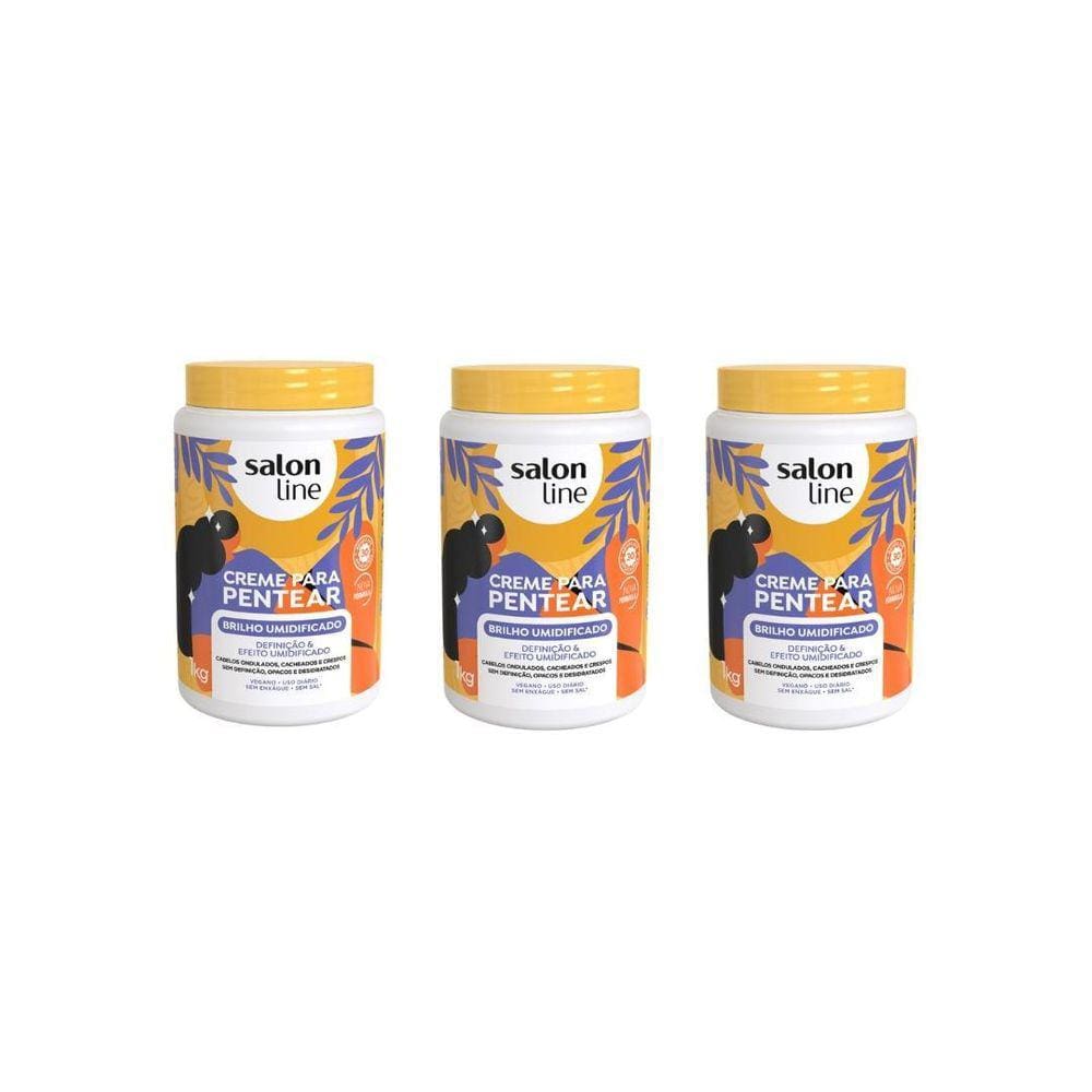 Creme Para Pentear Salon Line 1Kg Umidificador - 3Un