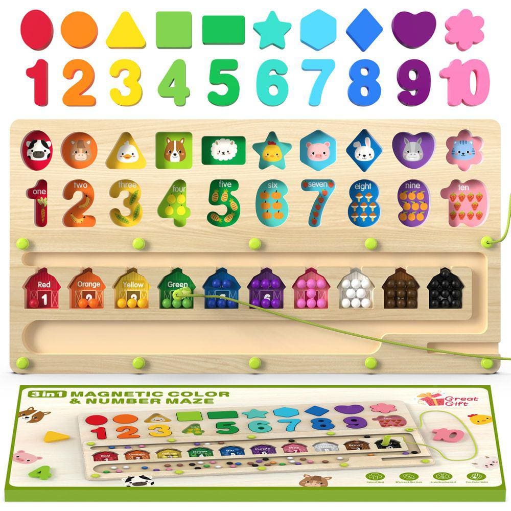 Montessori Toys Airbition Magnetic Color Number Maze 3+ Year