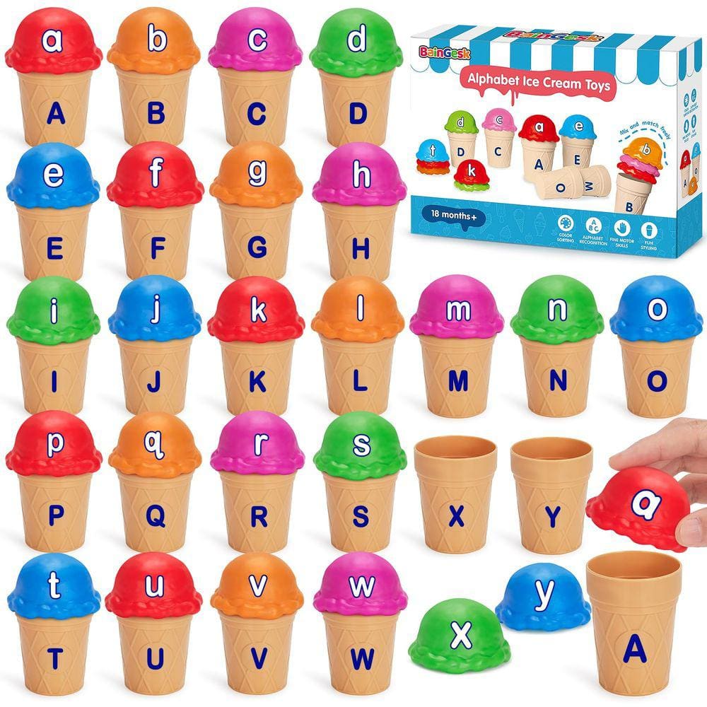 Brinquedo didático Alphabet Ice Cream BainGesk com 52 unidades para maiores de 18 anos