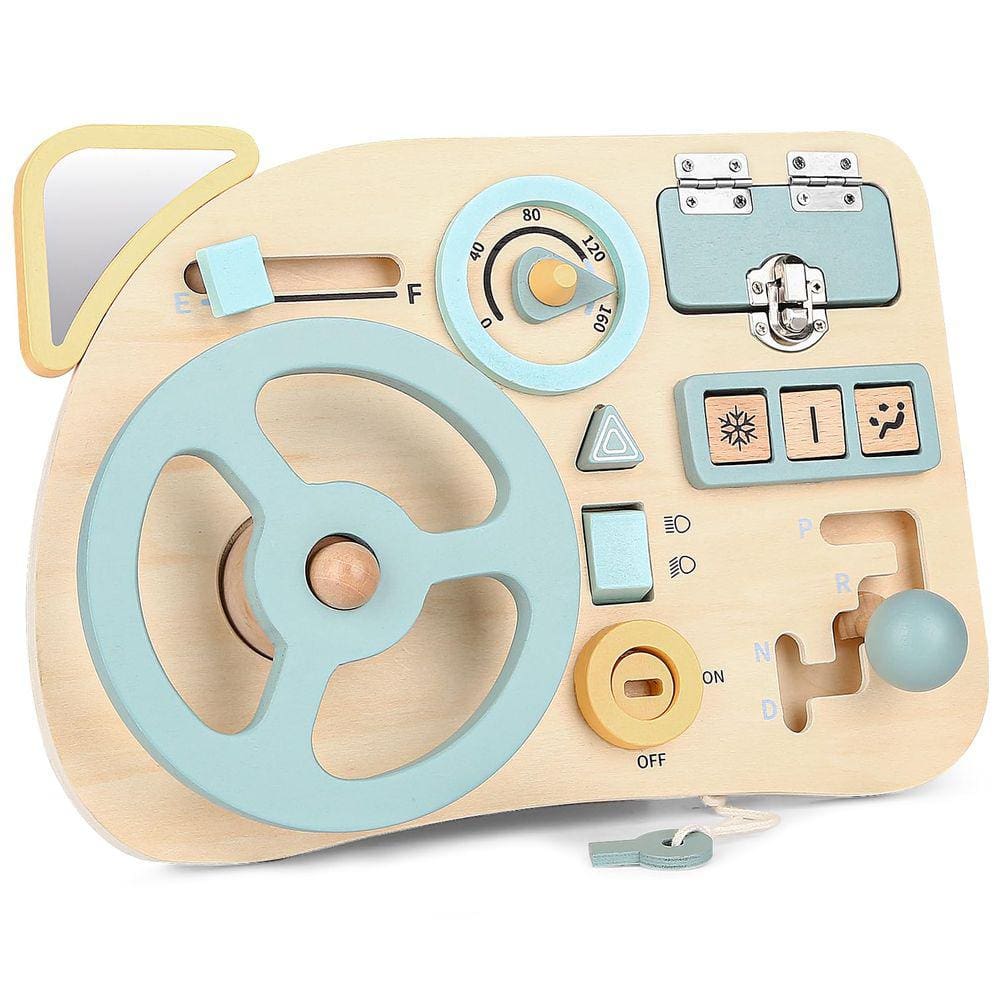Brinquedo Montessori Busy Board Joyreal Car de madeira para crianças