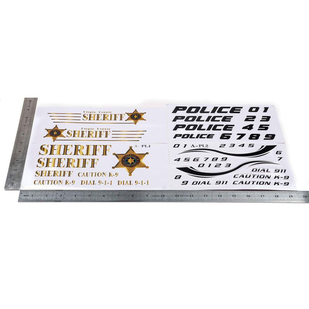 Conjunto de adesivos Police Sheriff Style para RC Car Truck 1/10 1/8