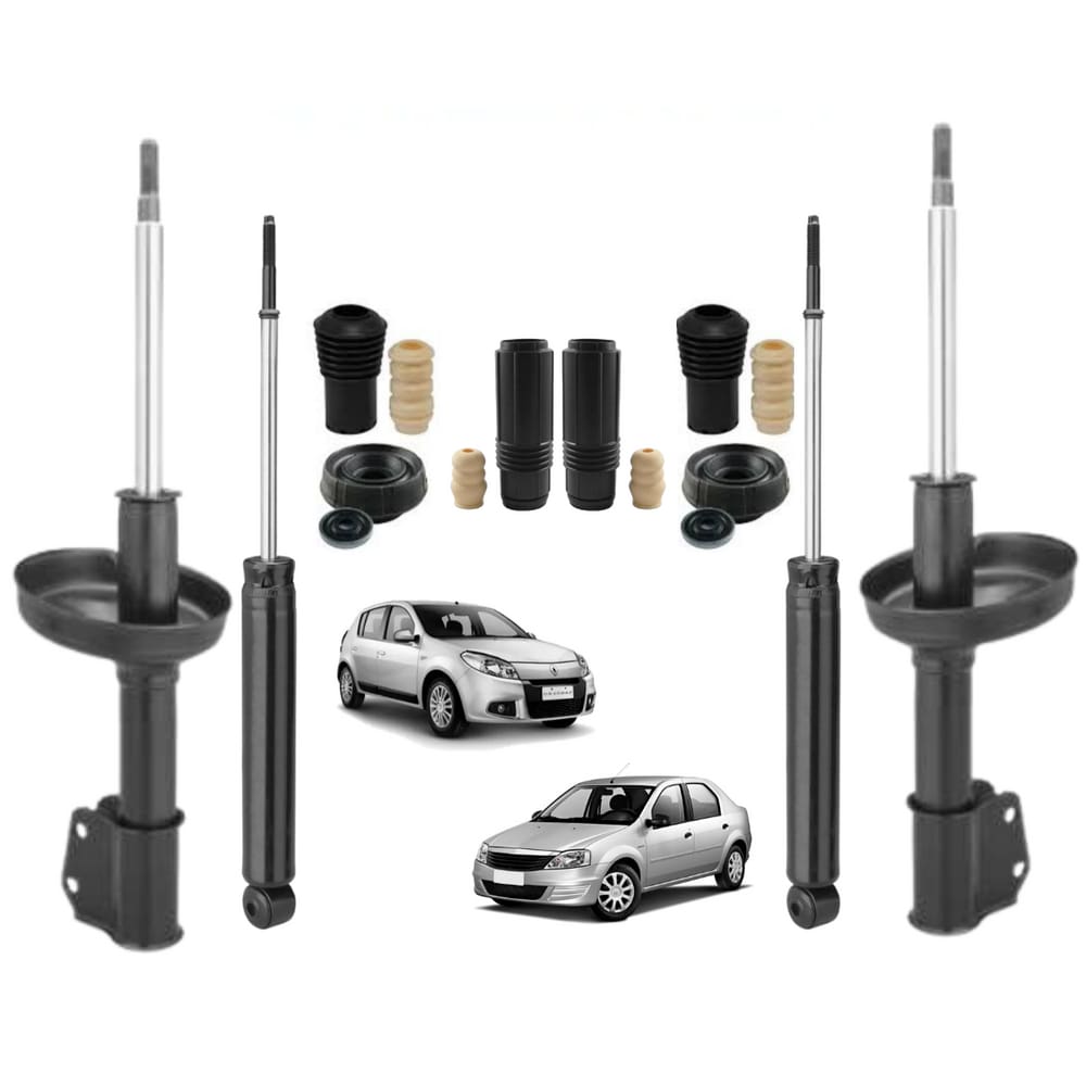 Kit Batente+Jogo Amortecedor Dianteiro+Traseiro Renault Sandero 1.0 2015 A 2020 Nakata