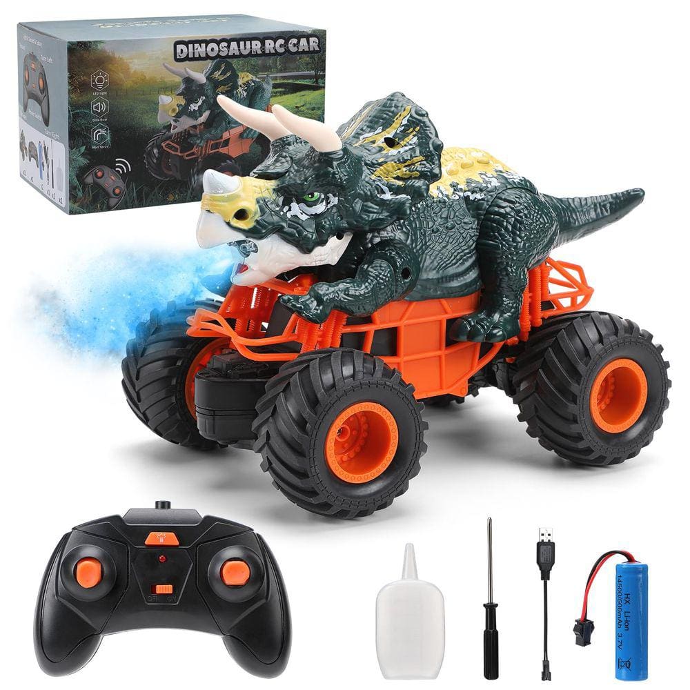 Dinosaur Car Biupky Triceratops de controle remoto para crianças 3-8