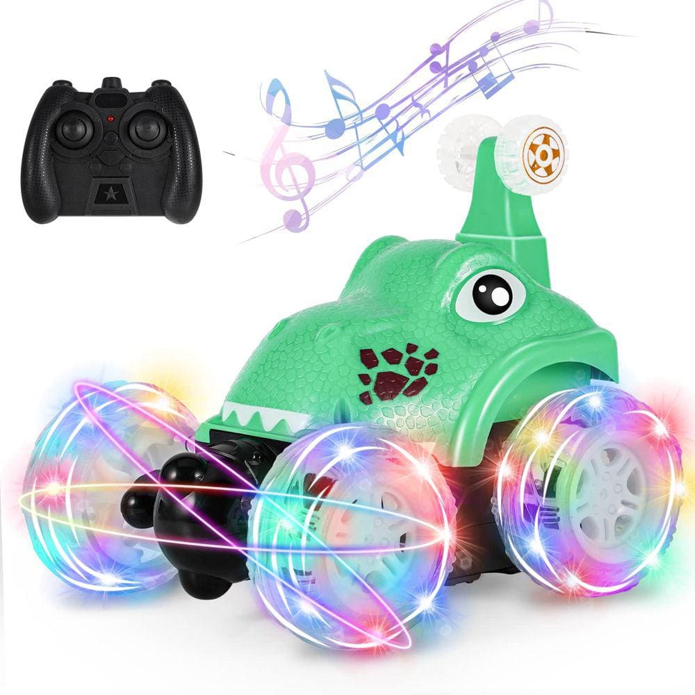 Carro de controle remoto Kizeefun Dinosaur RC Stunt 360° Rolling