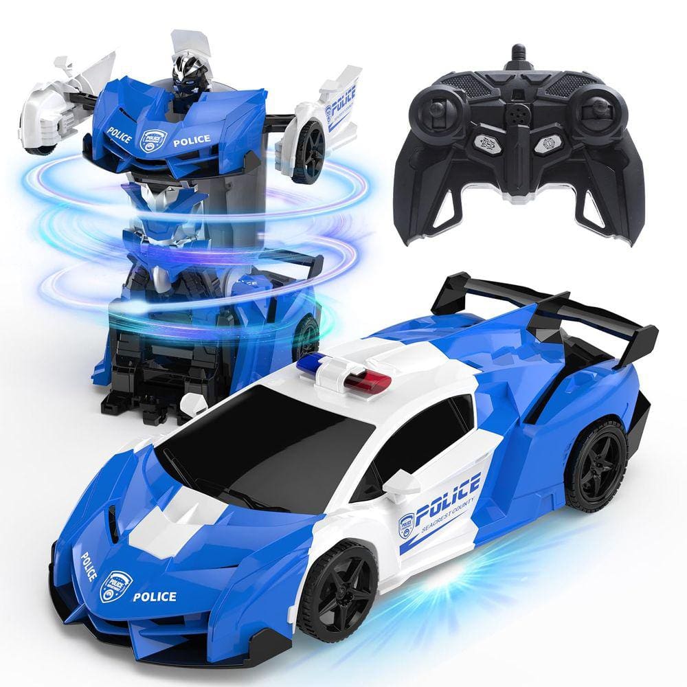 Carro de controle remoto DEERC Transform 1:18 Scale Police Car Toy