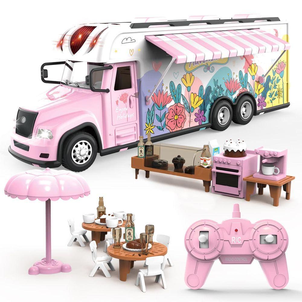 Carro de acampamento com controle remoto Losbenco para meninas de 6 anos ou mais