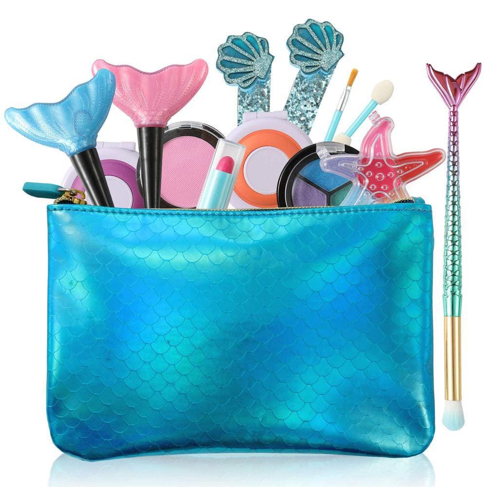 Kit de maquiagem TOKIA Little Mermaid Girls com bolsa de 3 a 12 anos