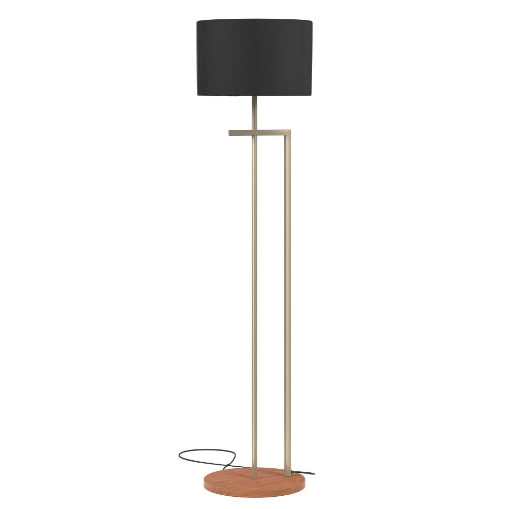 Luminaria de Piso Para Sala Escritorio Estilo Industrial Cupula Preta