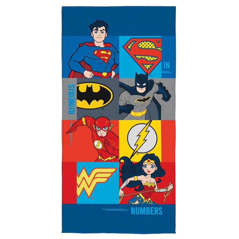Toalha Banho Liga da Justiça Aveludada 140x70cm Super Heróis
